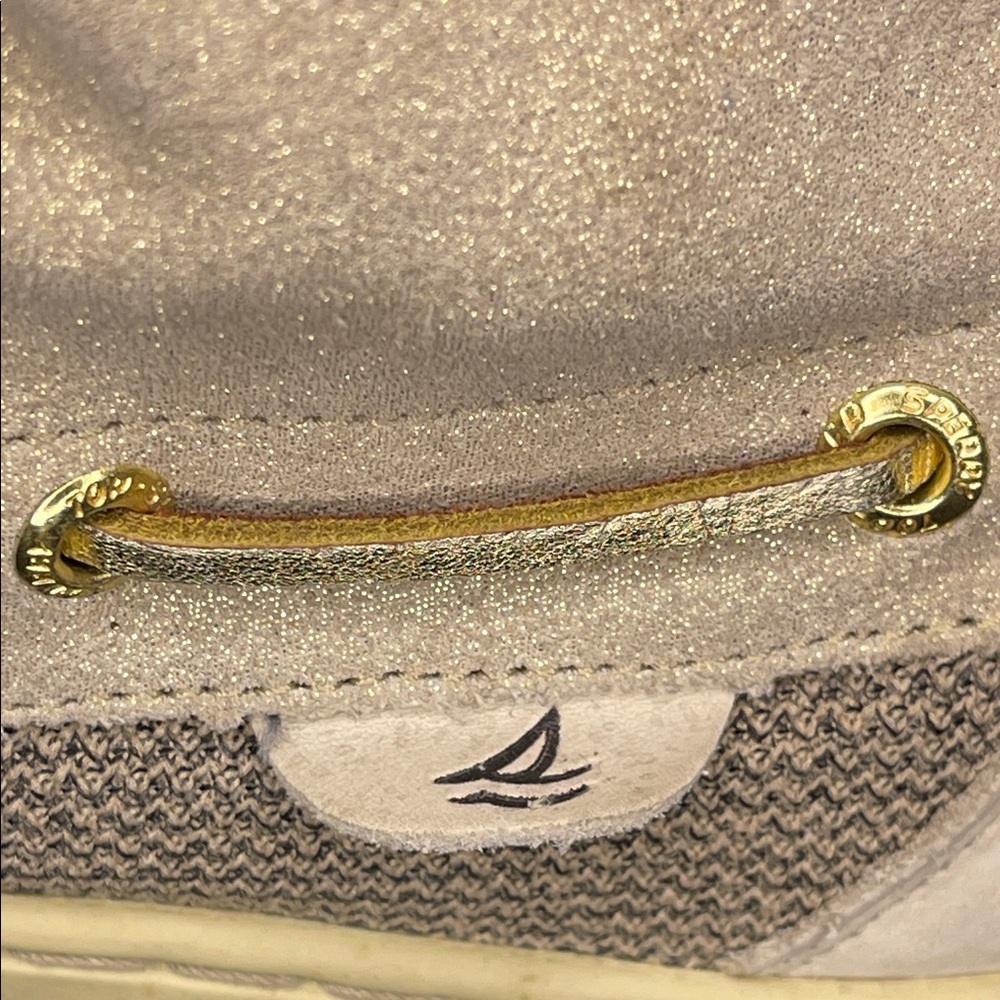Sperry Top-Sider HIKERFISH Lace-Up Boots 7.5 Linen & Gold Accents - Picture 4 of 12